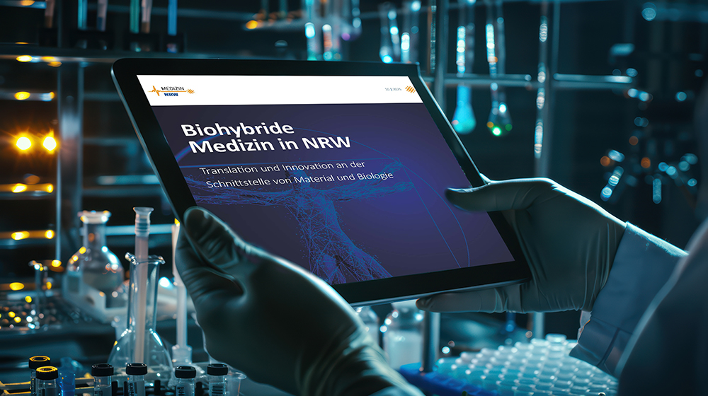 Symbolbild: Whitepaper Biohybride Medizin in NRW - Bildzusammenstellung: Medizin.NRW, Bilder: Adobe Stock