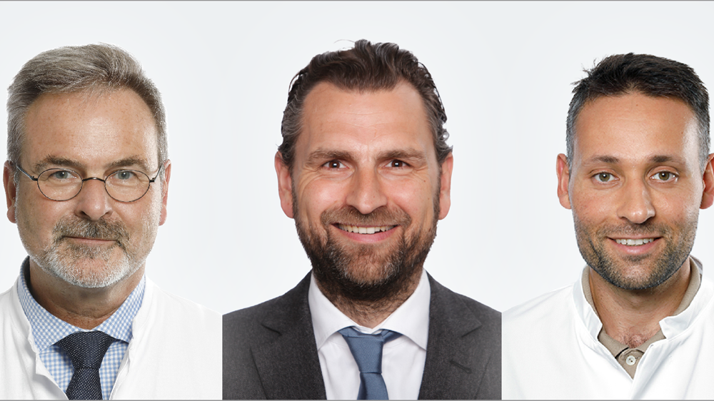 Von links: Prof. Dr. Peter Albers; Prof. Dr. Lars Schimmöller; Dr. Rouvier Al-Monajjed, Prostatakarzinom